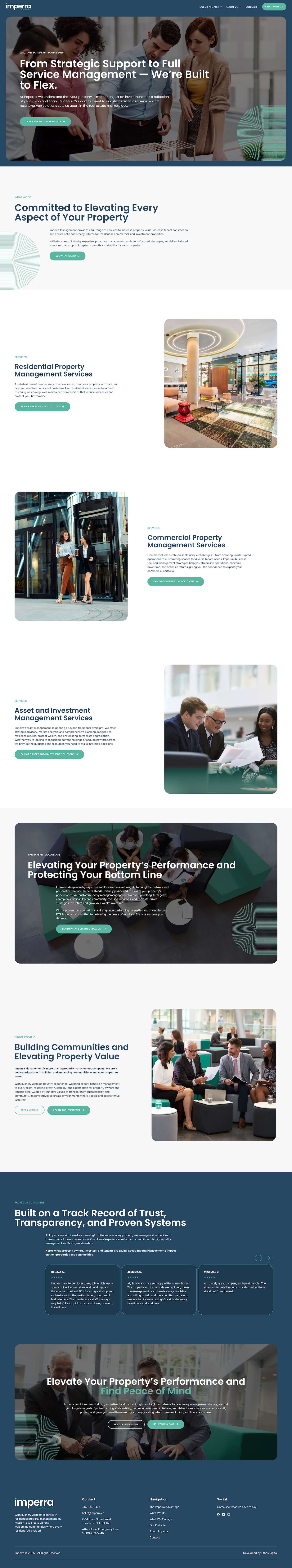 Imperra Management homepage after