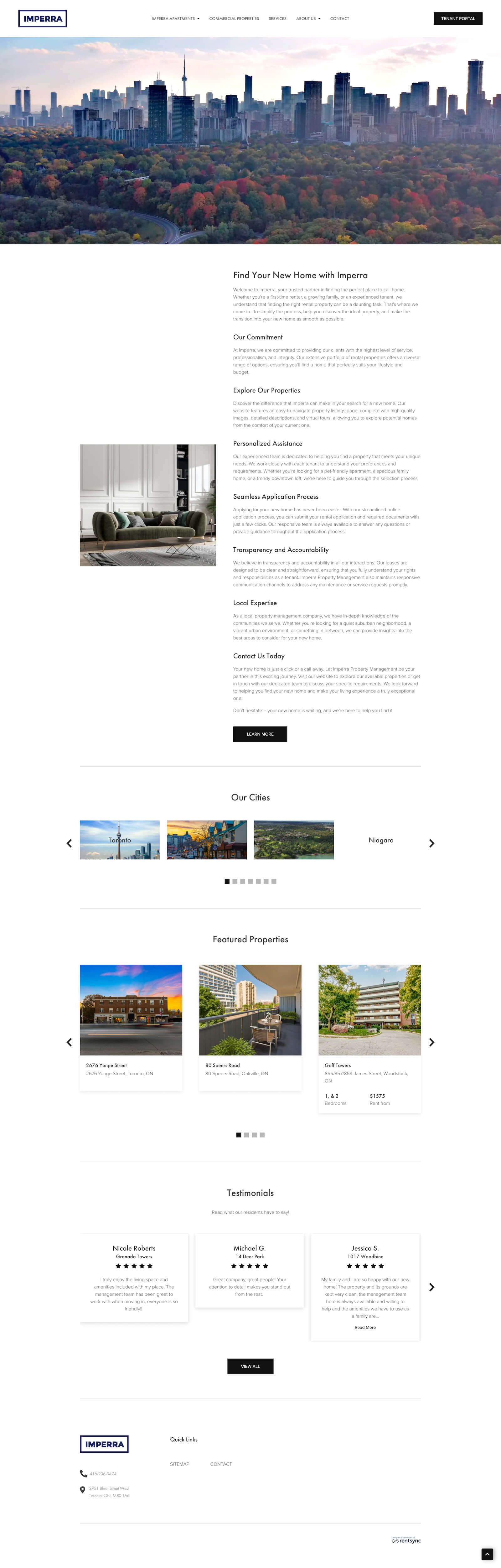 Imperra Management homepage before