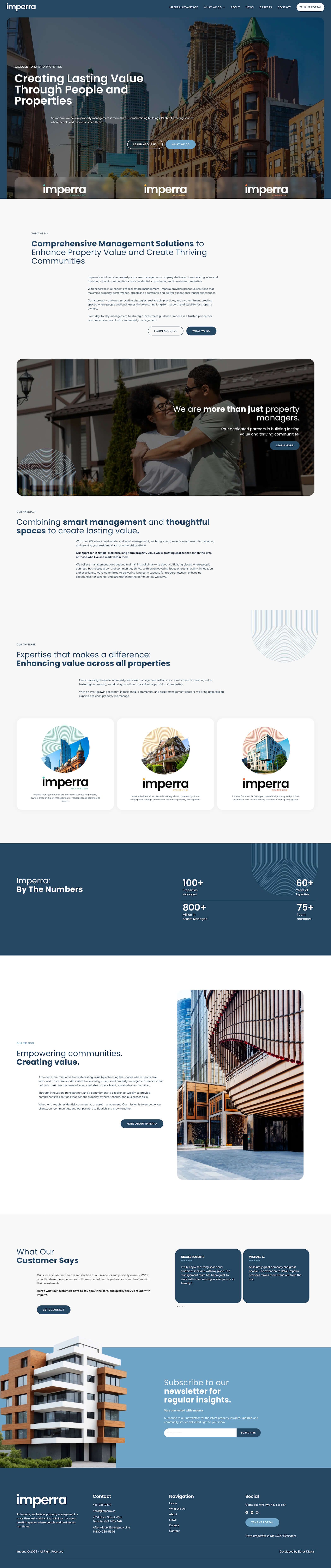 Imperra General Management homepage after