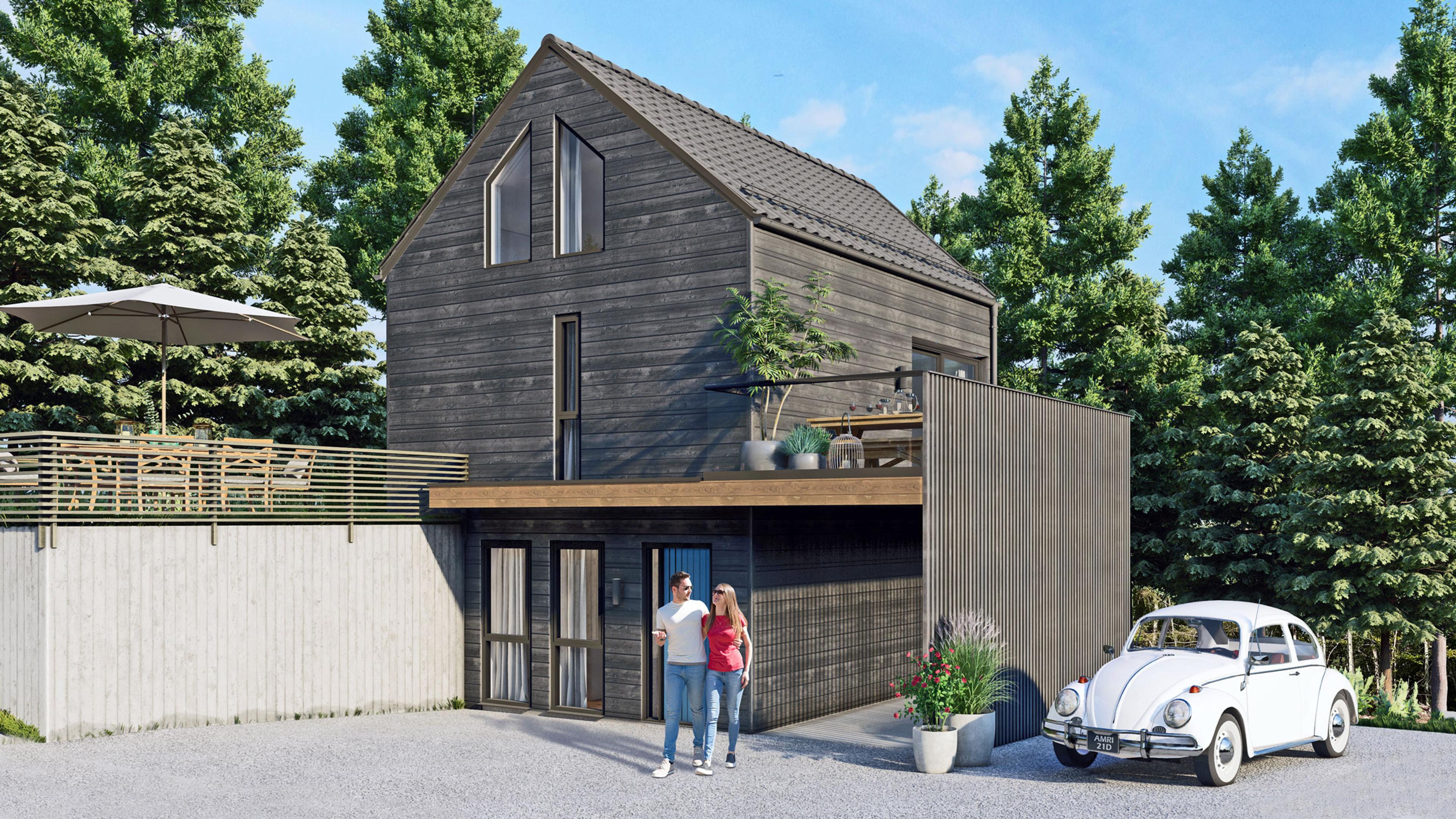 Illustrasjon fra boligprosjektet Kongsåsen, Sem, Tønsberg.