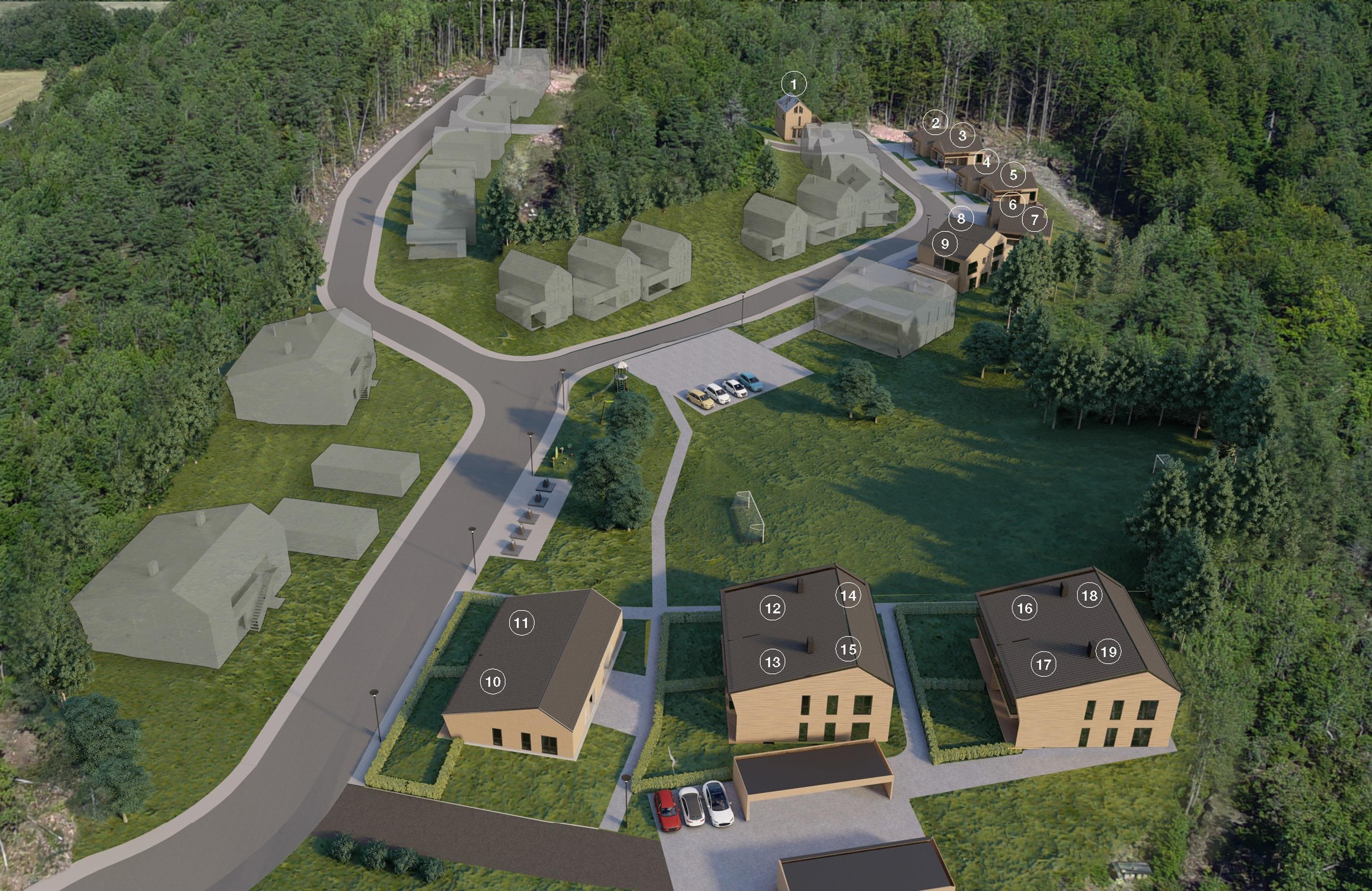 Illustrasjon fra boligprosjektet Kongsåsen, Sem, Tønsberg.