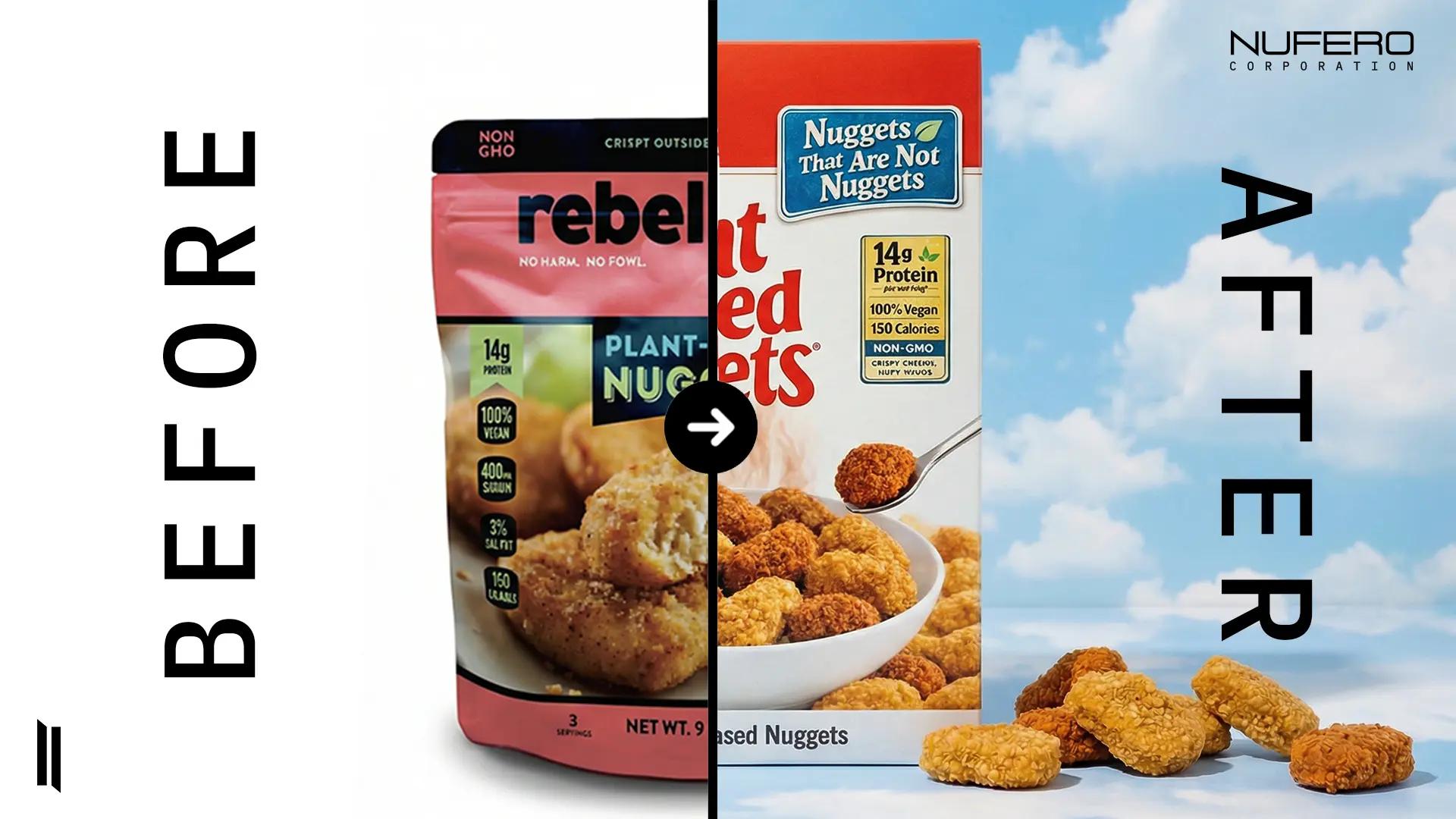 Behind the scenes: How we rebuilt a plant-based nuggets brand (through design)