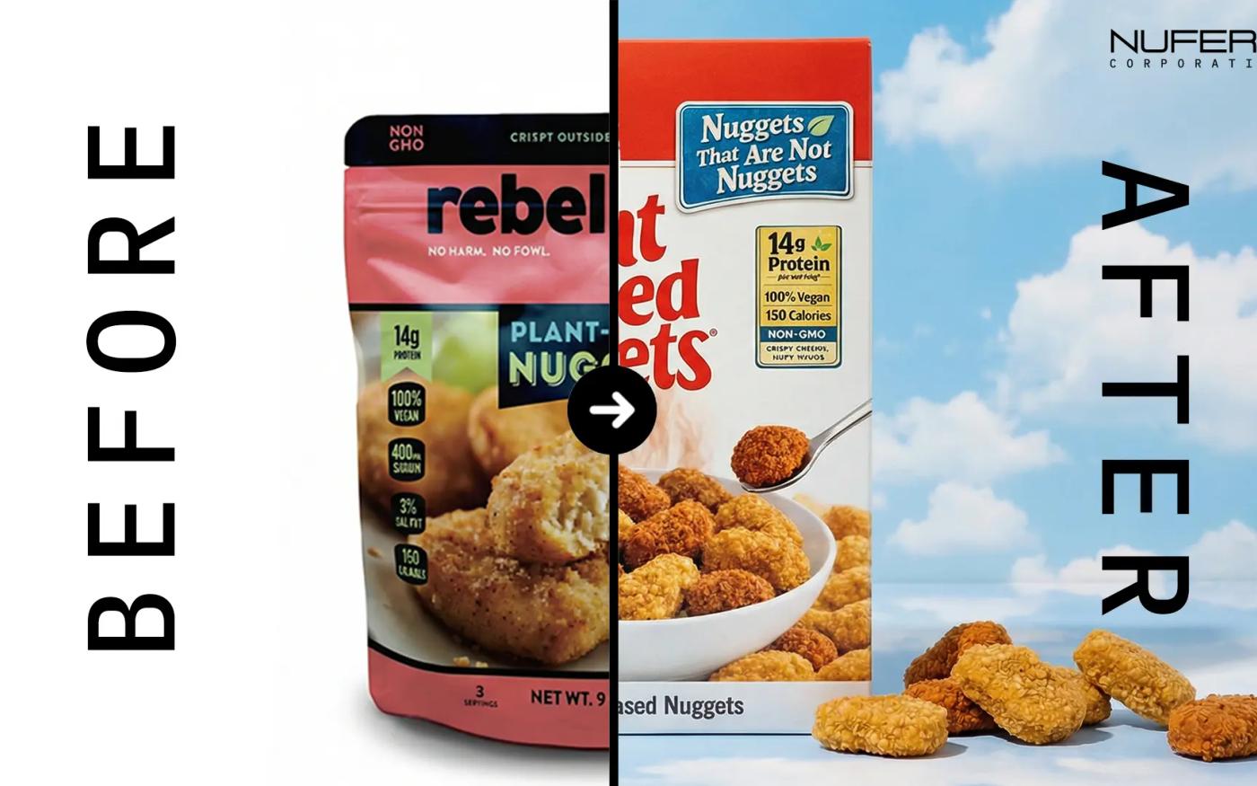 Behind the scenes: How we rebuilt a plant-based nuggets brand (through design)