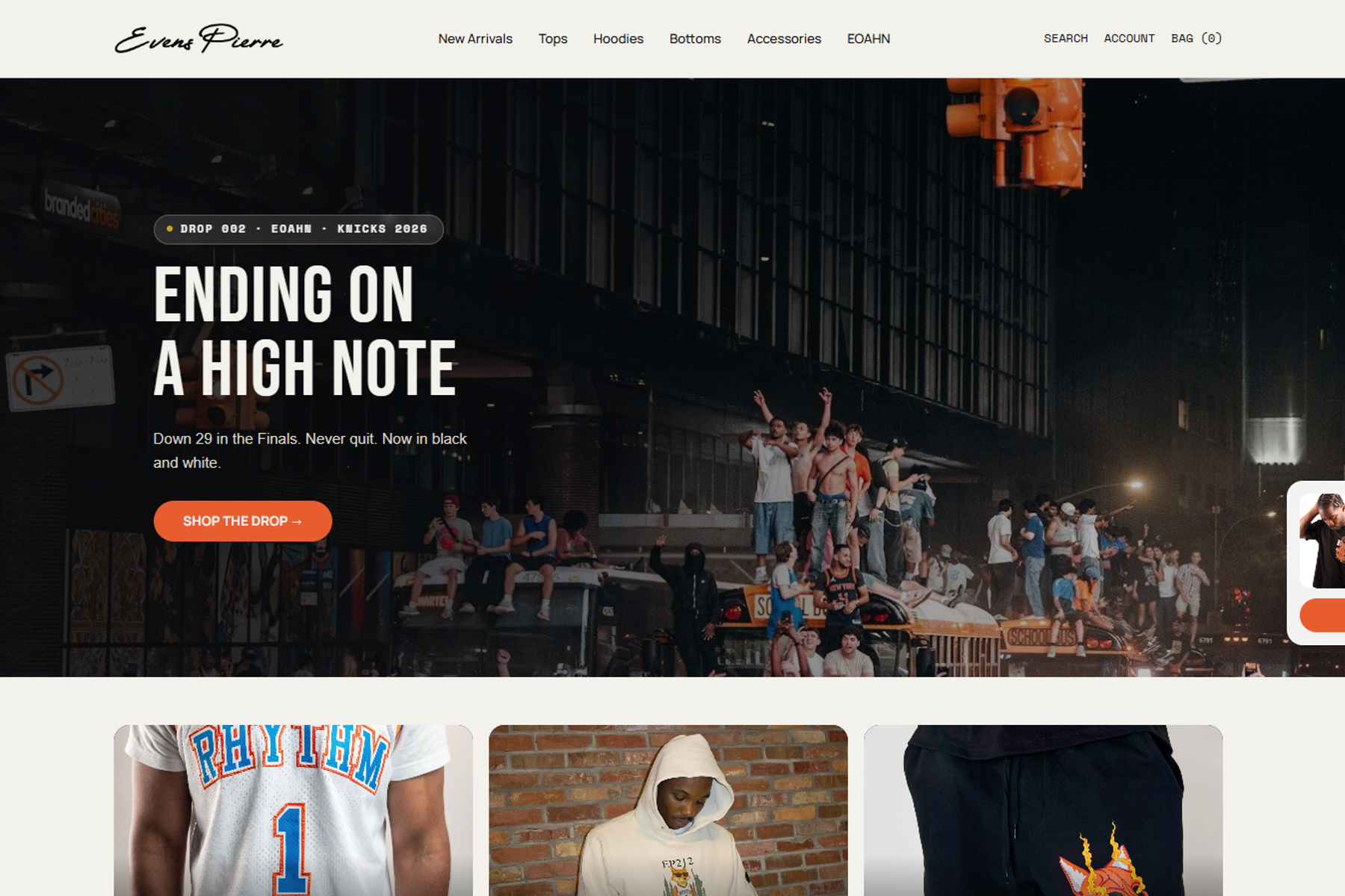 Evens Pierre Clothing: Turning a Championship Into a Full Drop System