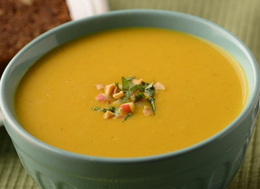 a large bowl full of soup.