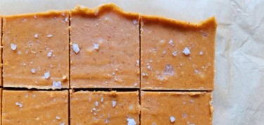 butter peanut fudge cut in square pieces.