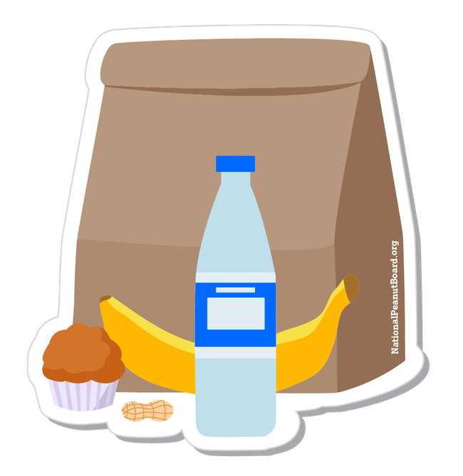 illustration of a paper bag and a kid's lunch