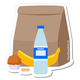 illustration of a paper bag and a kid's lunch