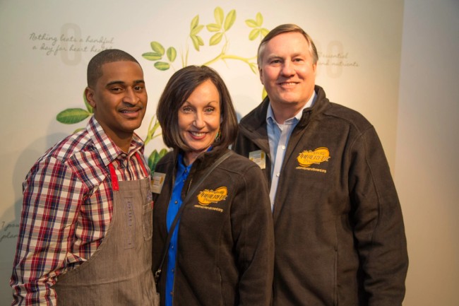 Chef JJ Johnson, Margaret Ann Parker and Bob Parker at NPB’s Perfectly Powerful Peanut Pop -Up in New York City in 2015