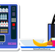 a vending machine next to a blue cooler