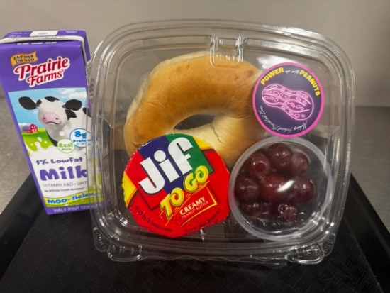 Peanut butter school breakfast box