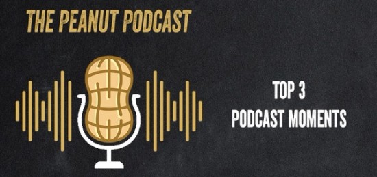 Logo of The Peanut Podcast is a peanut in place of a microphone.