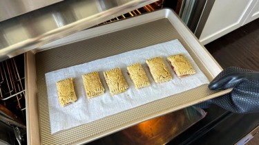 pop tarts going into the oven