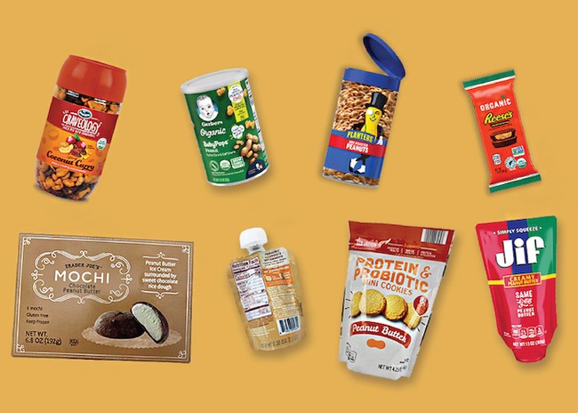 a collection of peanut products