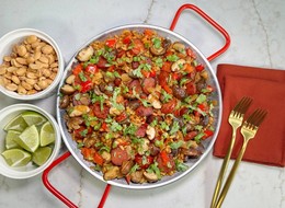 Spicy Thai-Style Peanut Paella with Smoked Paprika Peanut Sauce