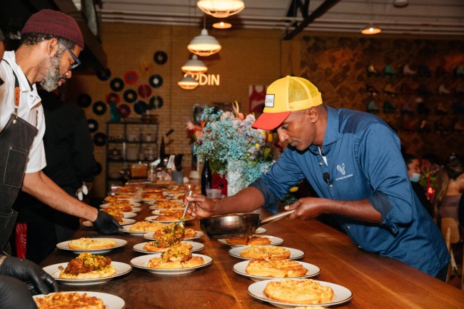 chef marcus samuelsson at dine with comfort event
