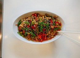 udon noodles in a bowl