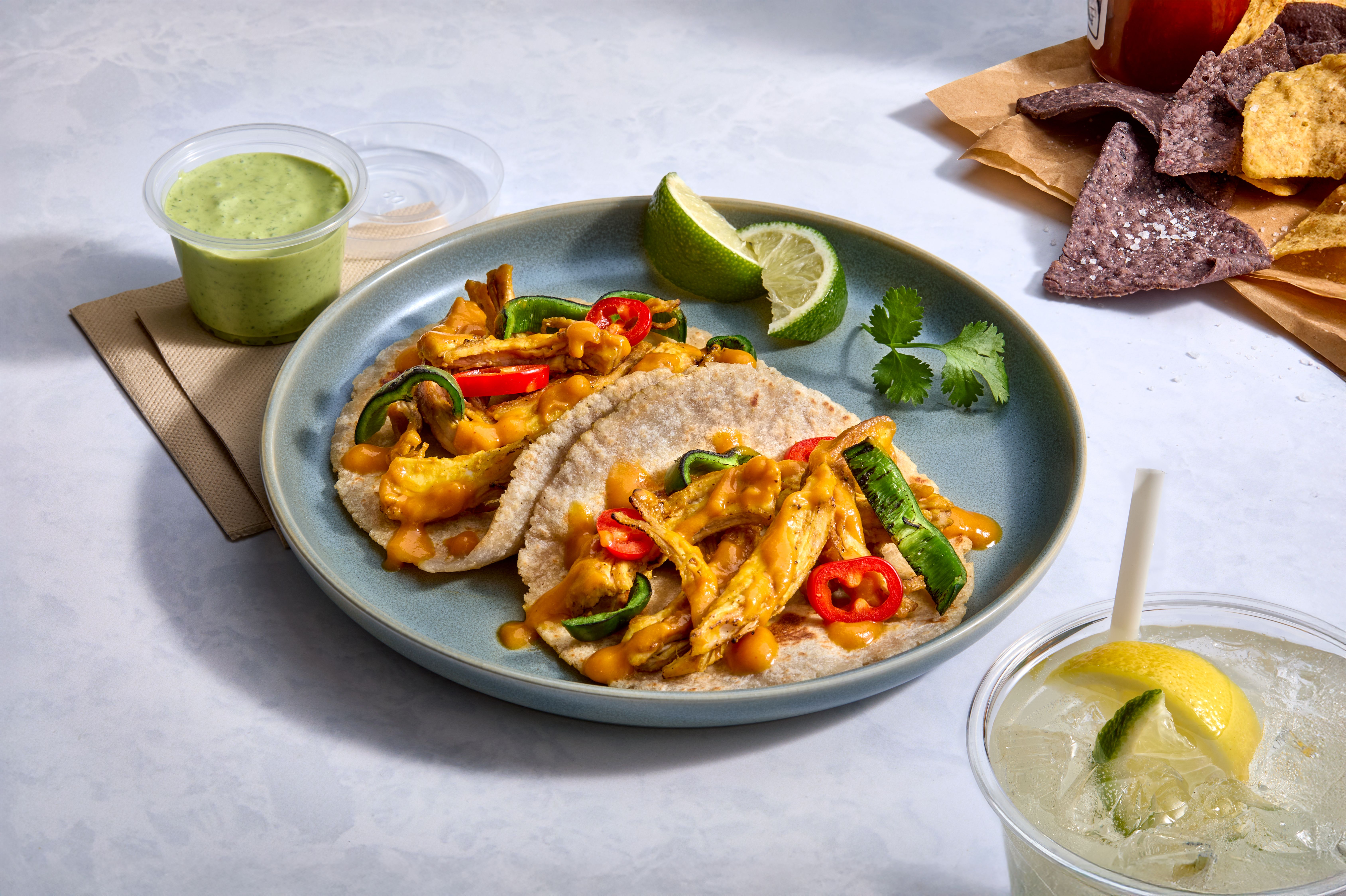 Tinga Tacos with Peanut Aji Sauce