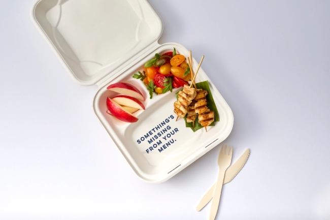 school lunch tray with something missing