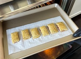 pop tarts going into the oven