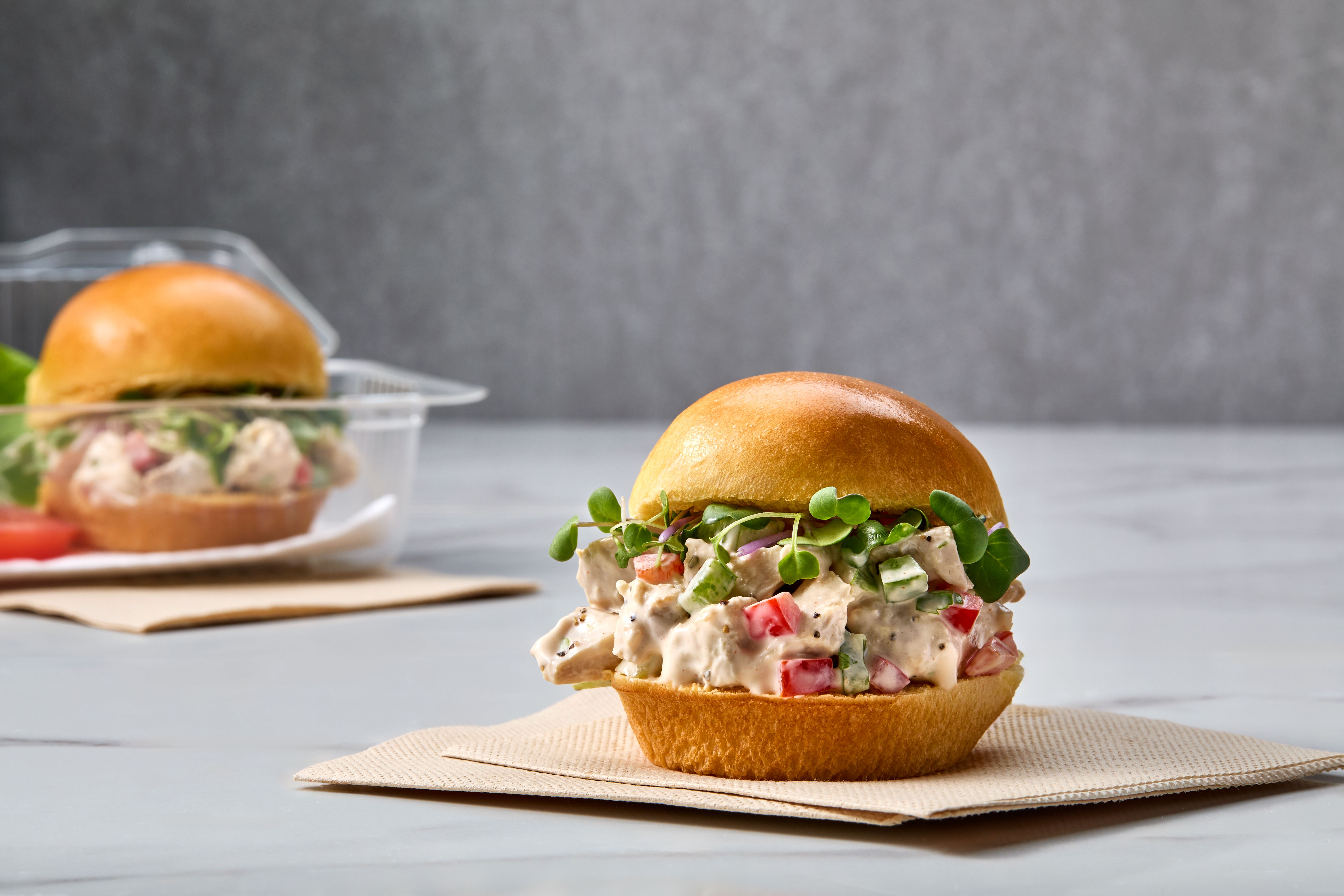 Spicy Peanut Butter Chicken Salad Sliders