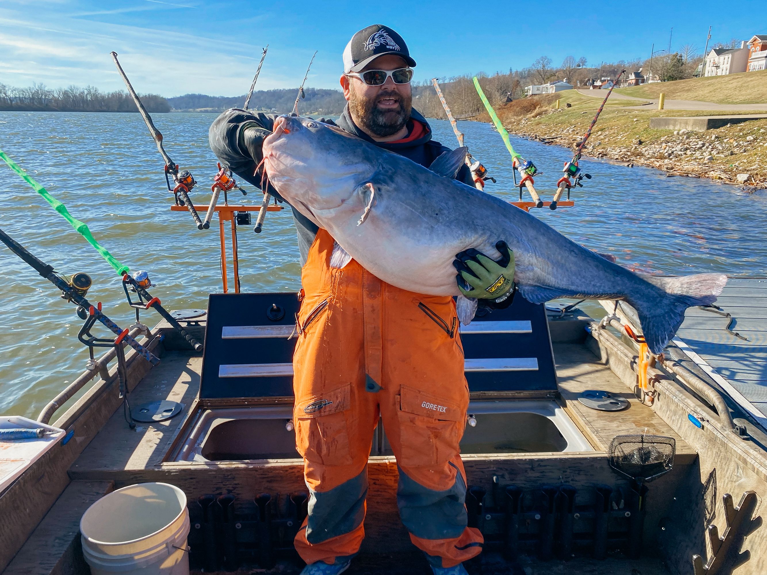 Nice blue catfish on a Whisker Seeker Tackle Ultralight rod in deep water.  The fishing is great! Get booked while you can! Call or text 817-522-3804  or