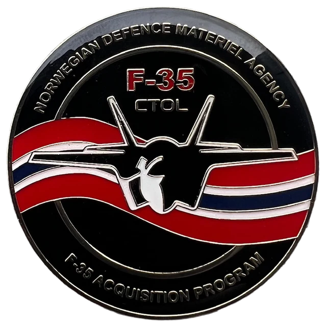 Mynt F-35, forside, fra Den Lille Patchfabrikken