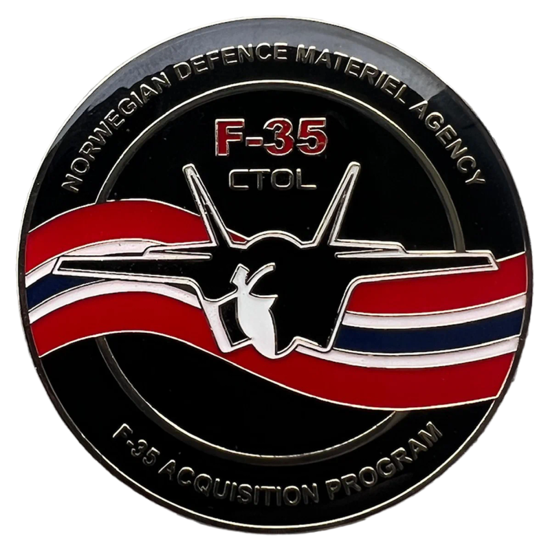 Mynt F-35, forside, fra Den Lille Patchfabrikken