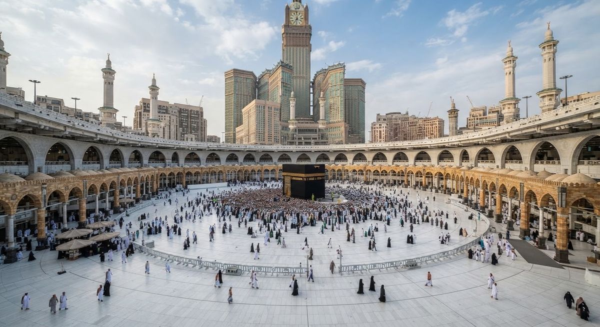 Courtyard of the Masjid al-Haram in Makkah