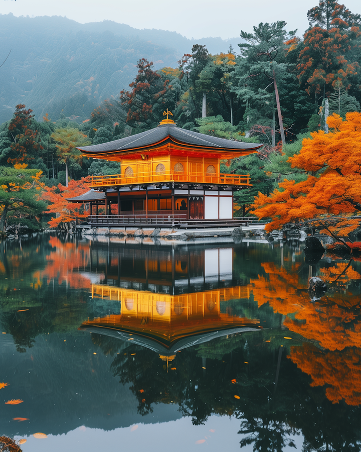 Vermilion torii gates along a path in Kyoto