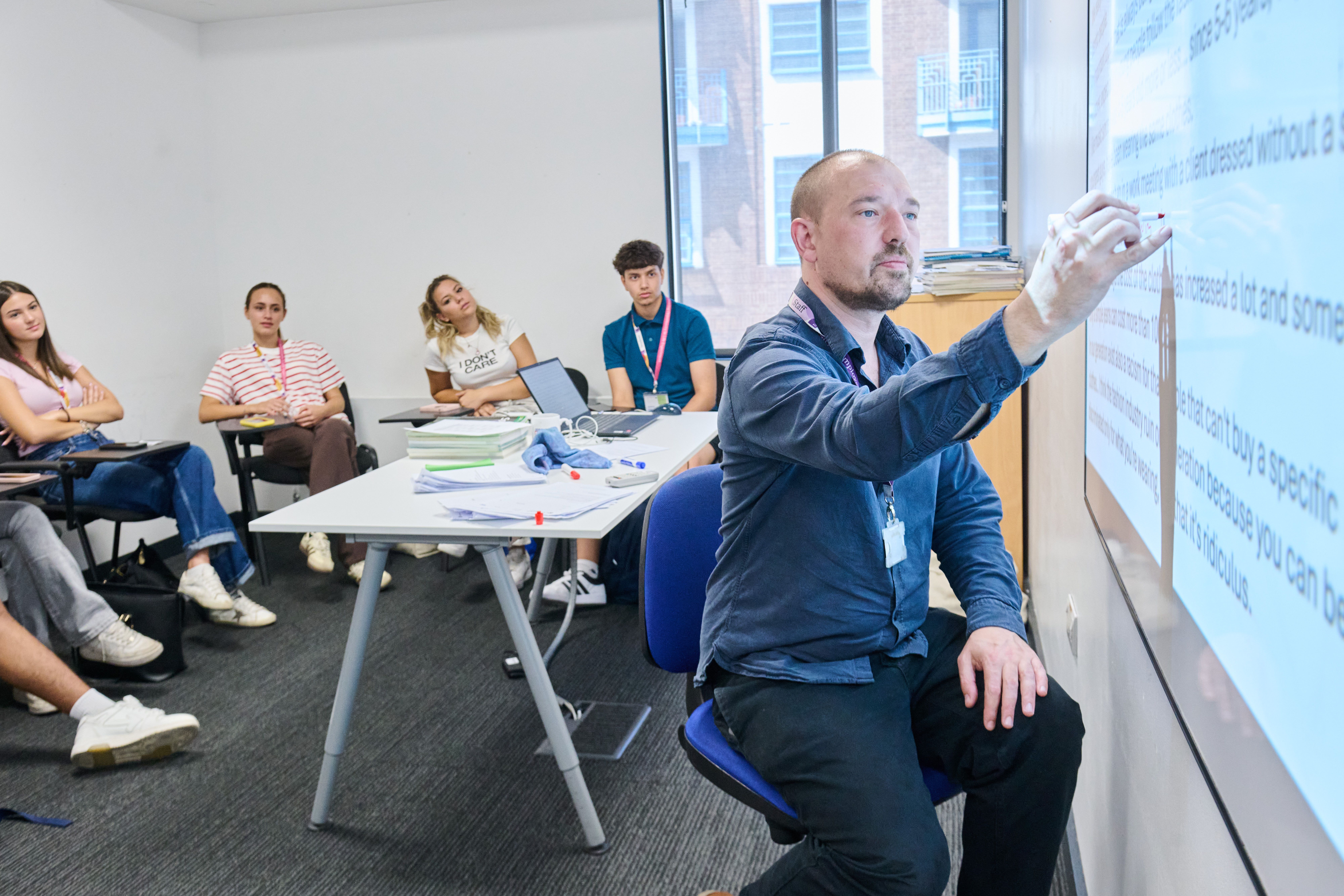 Students learning English in London
