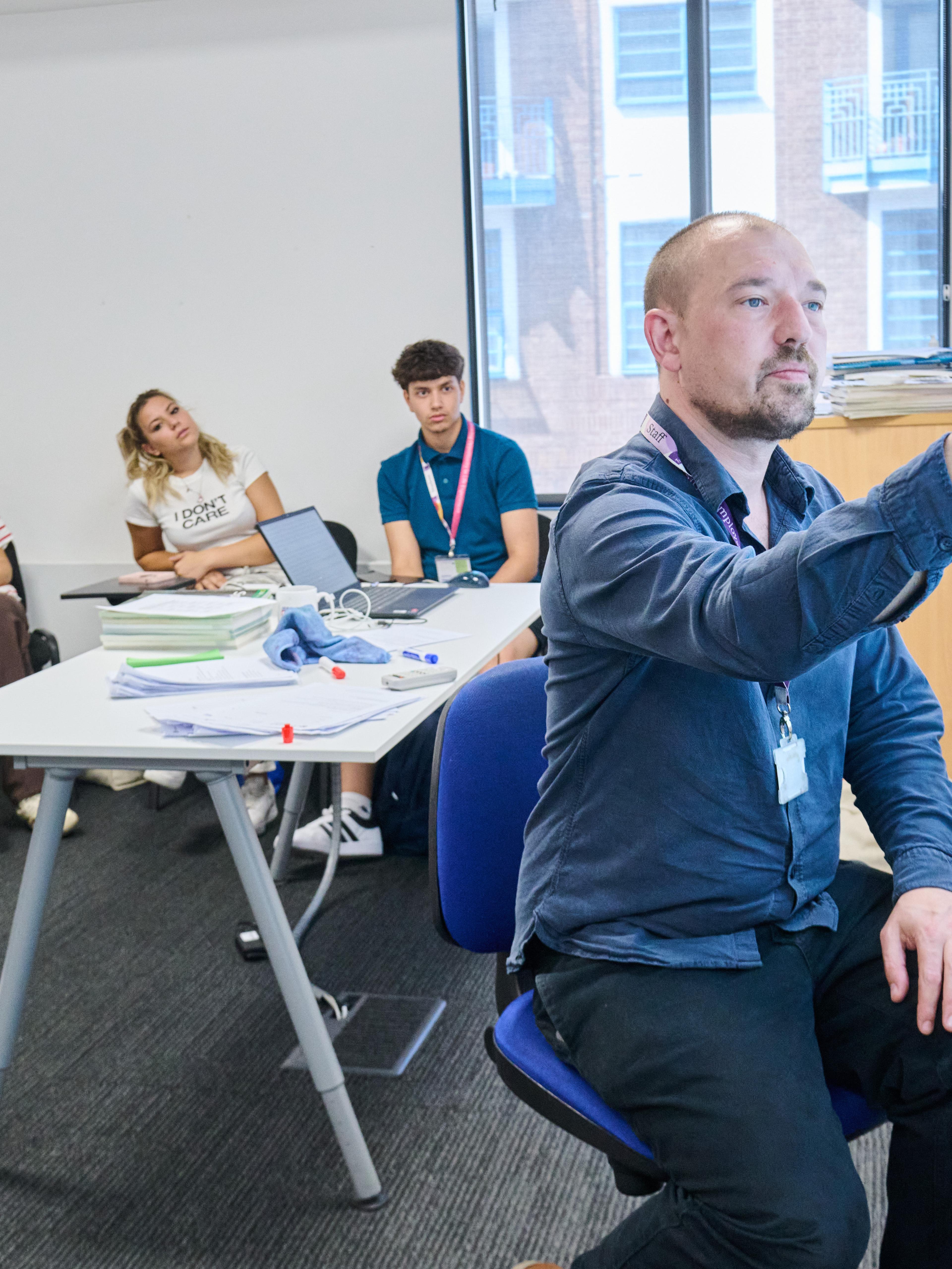 Students learning English in London