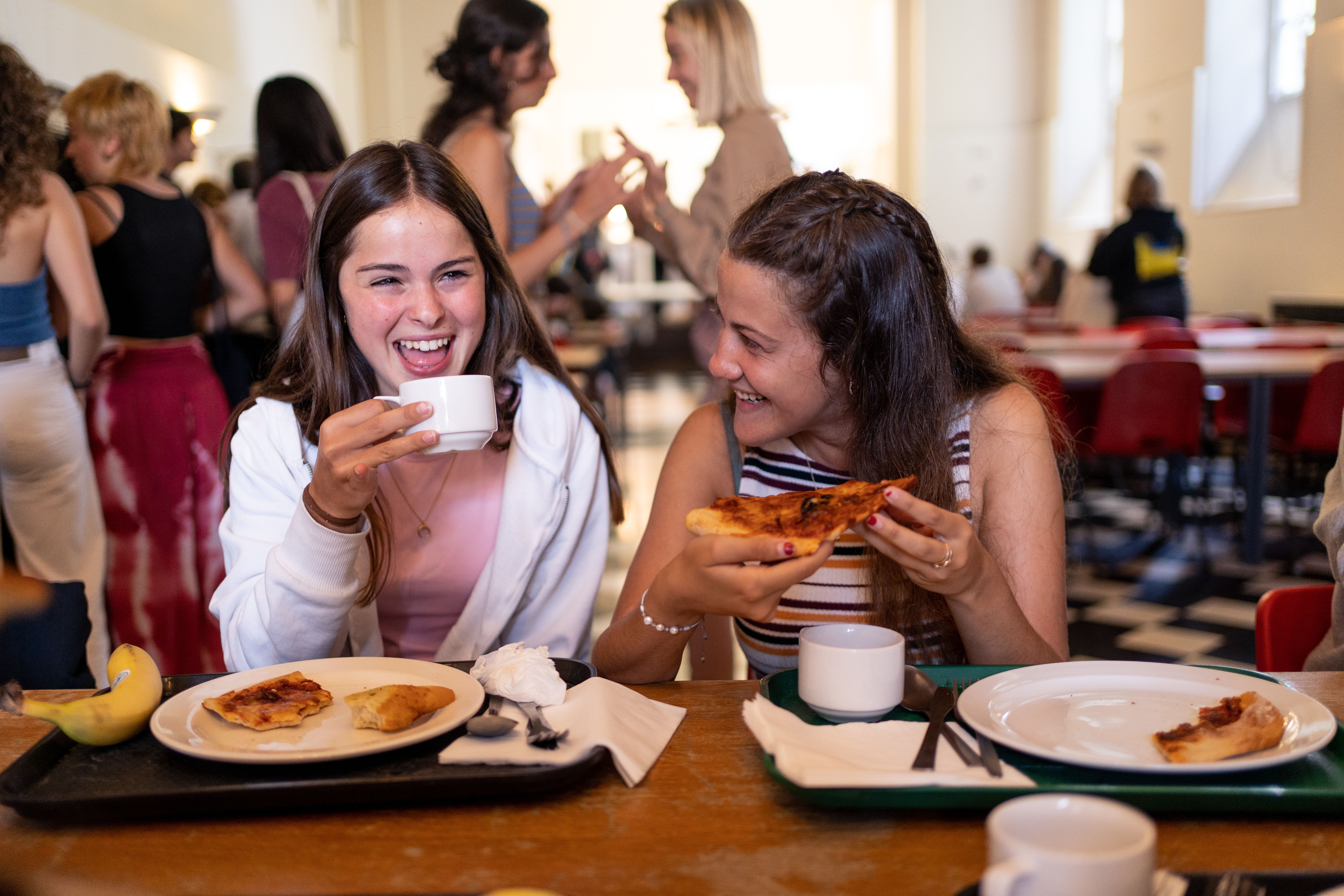 Eating food in the dining room