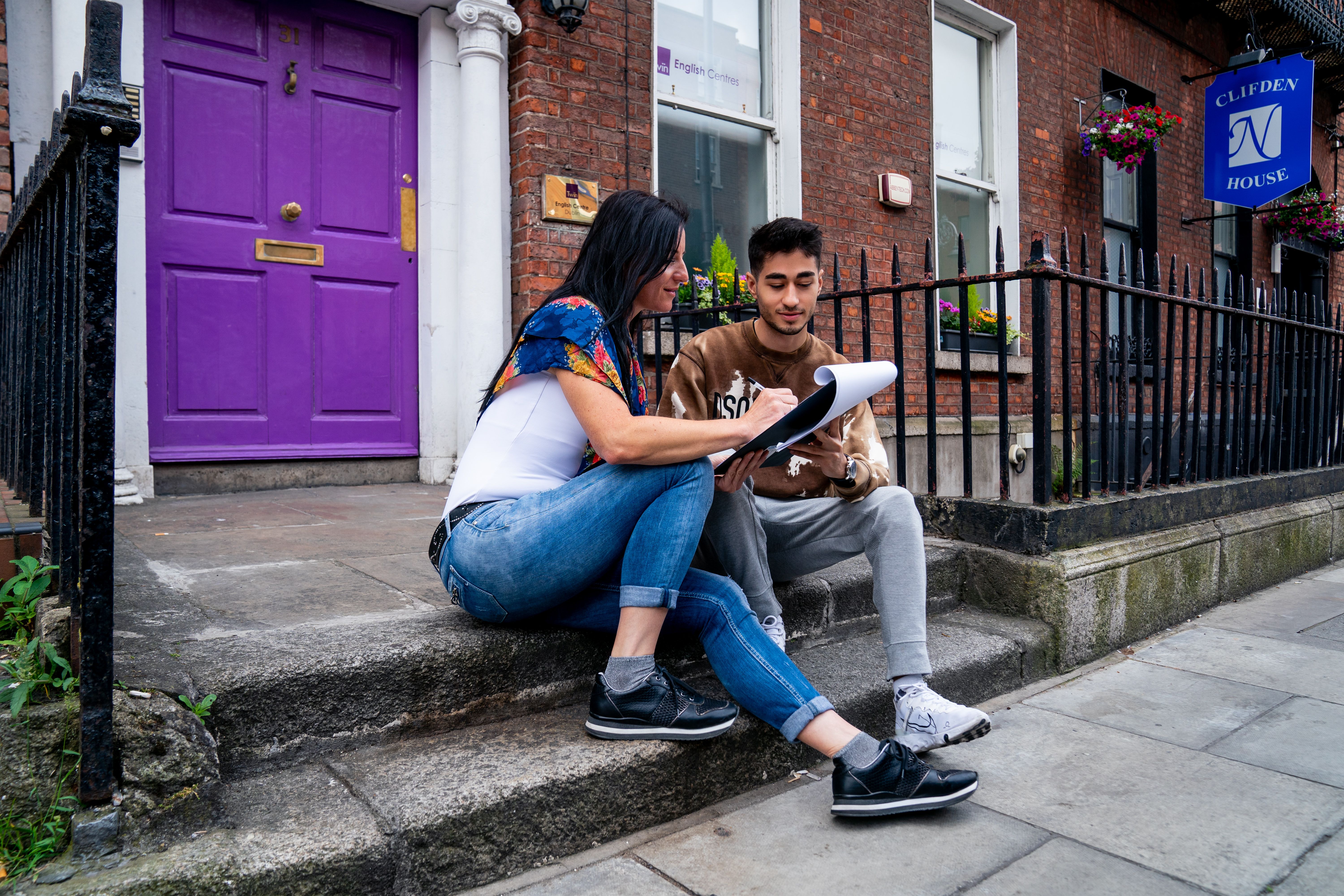 Our famous purple front door