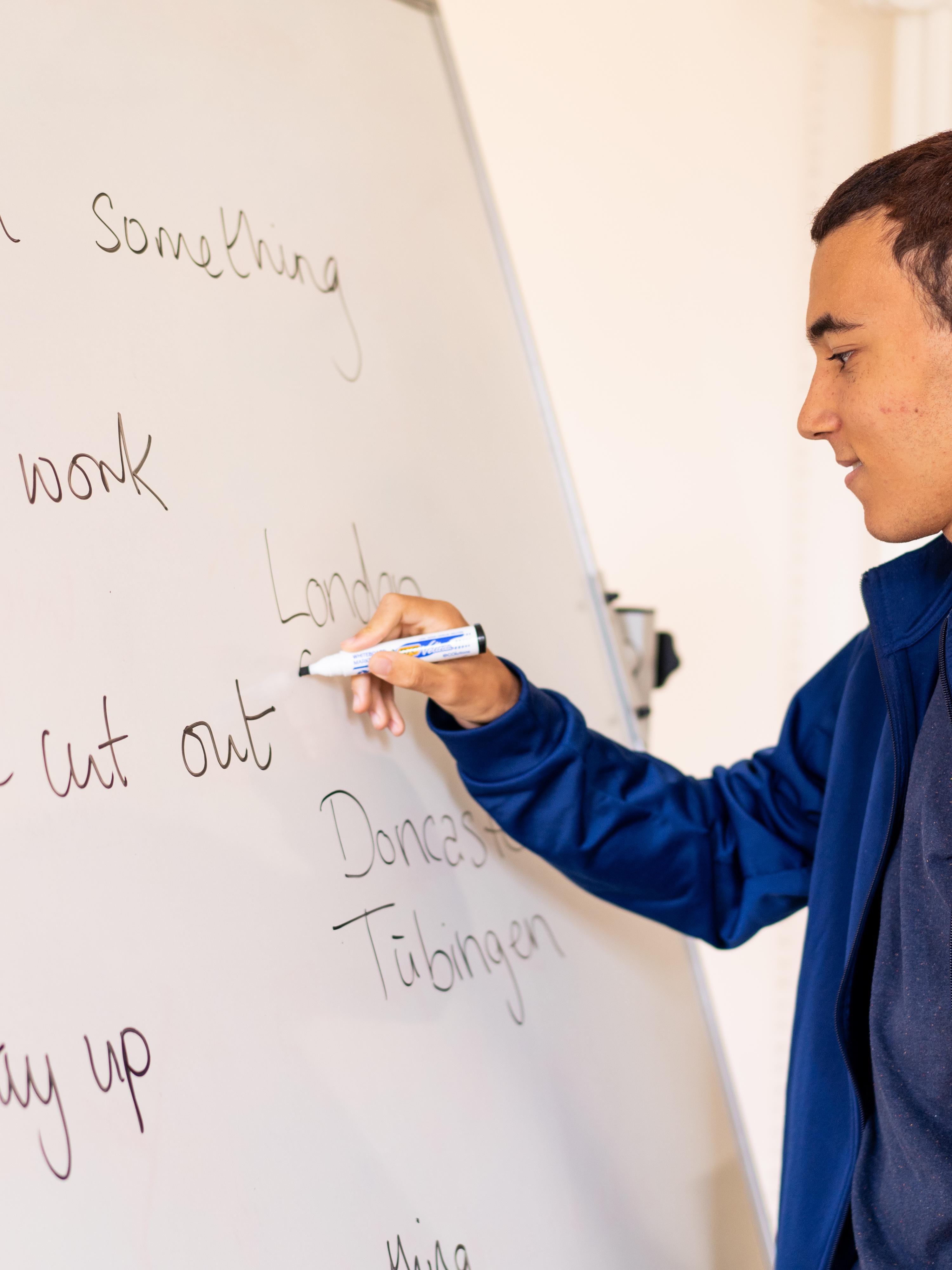 Student in class activity