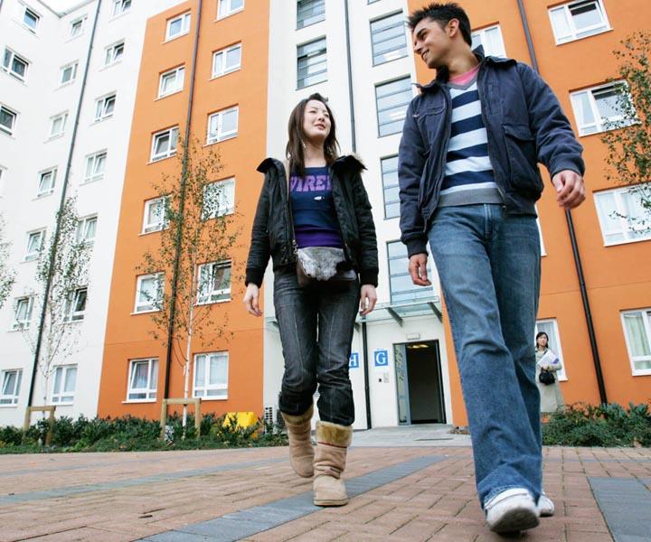 Students walking