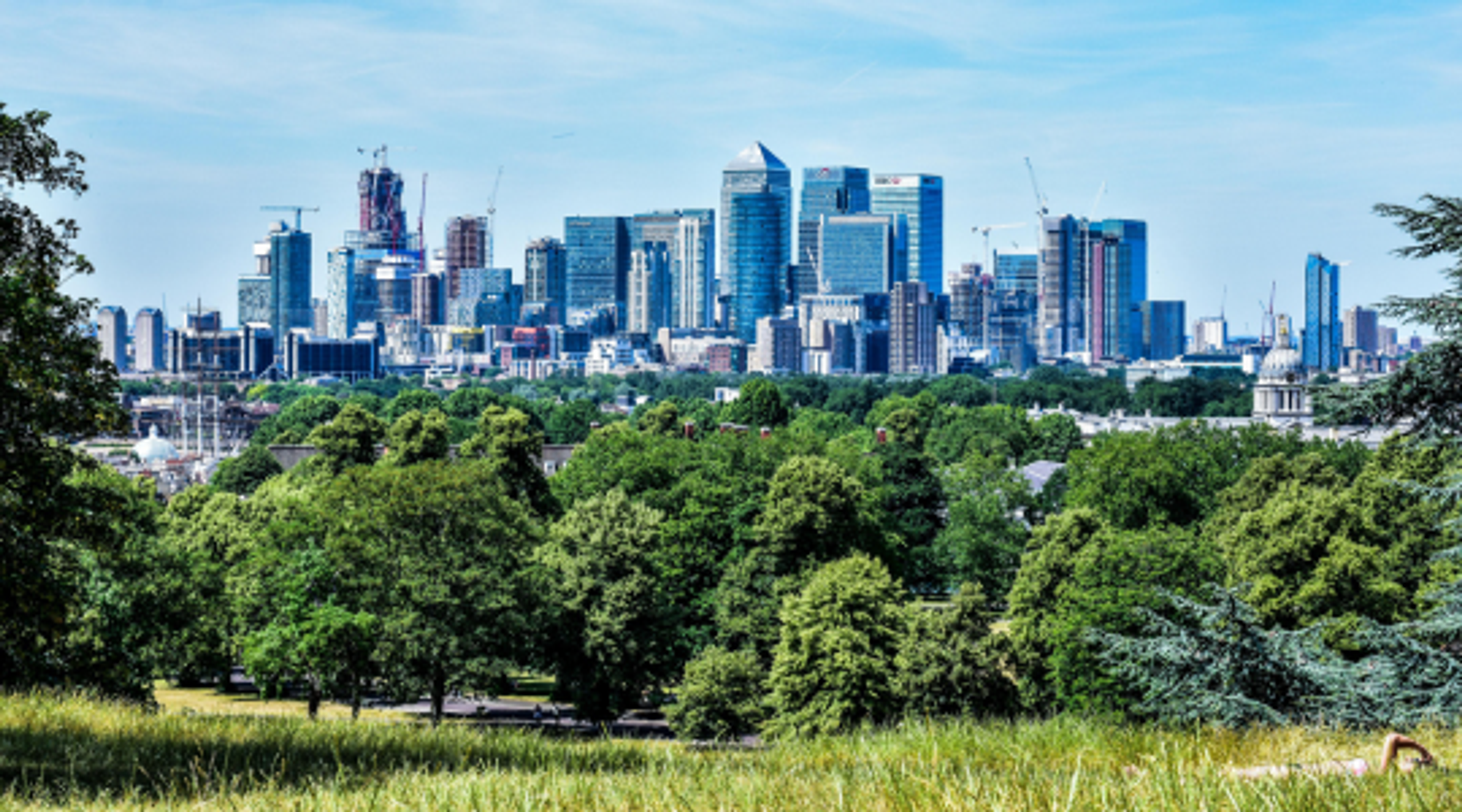 Greenwich Park, overlooking Canary Wharf