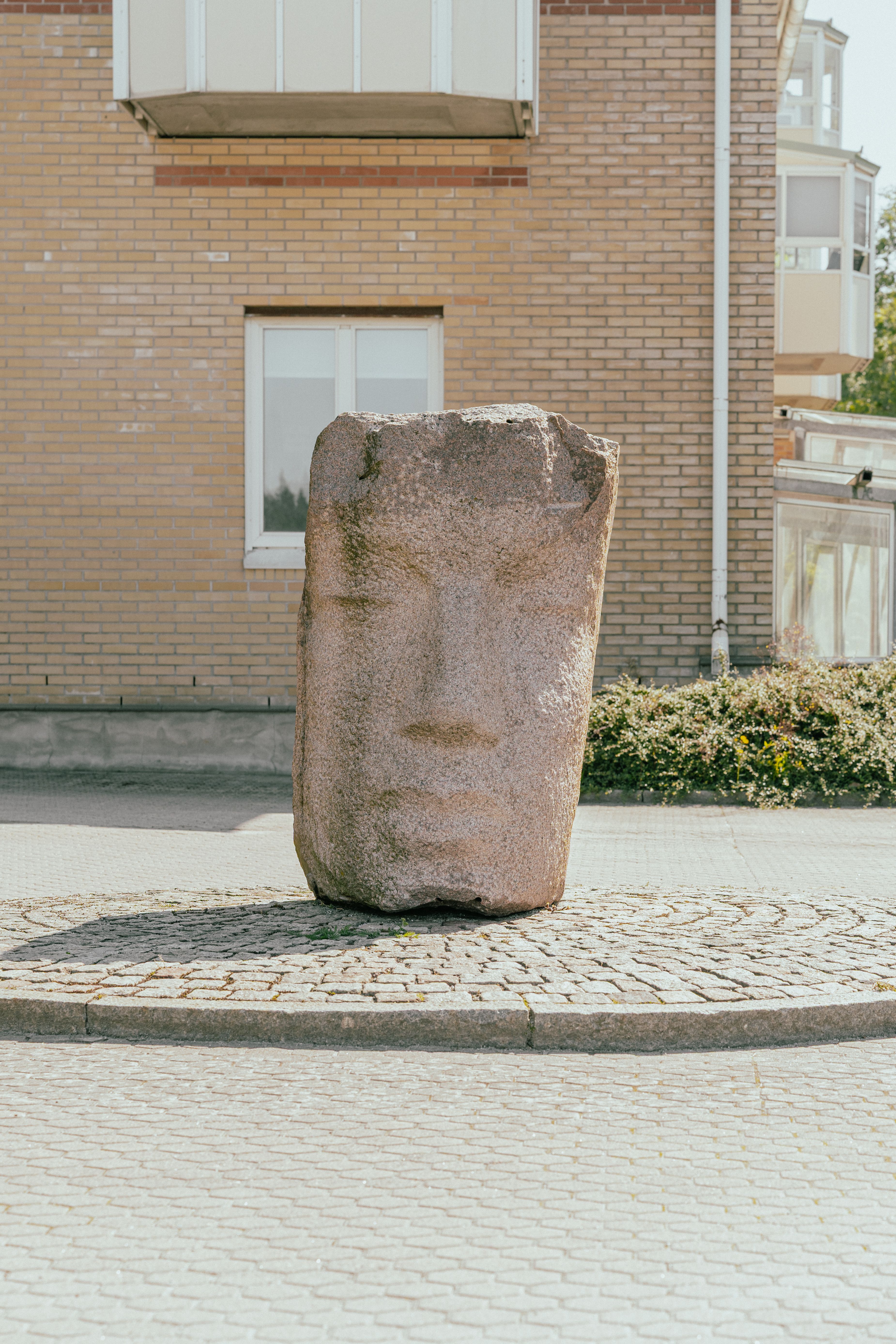 Ett ansikte uthugget ur granit