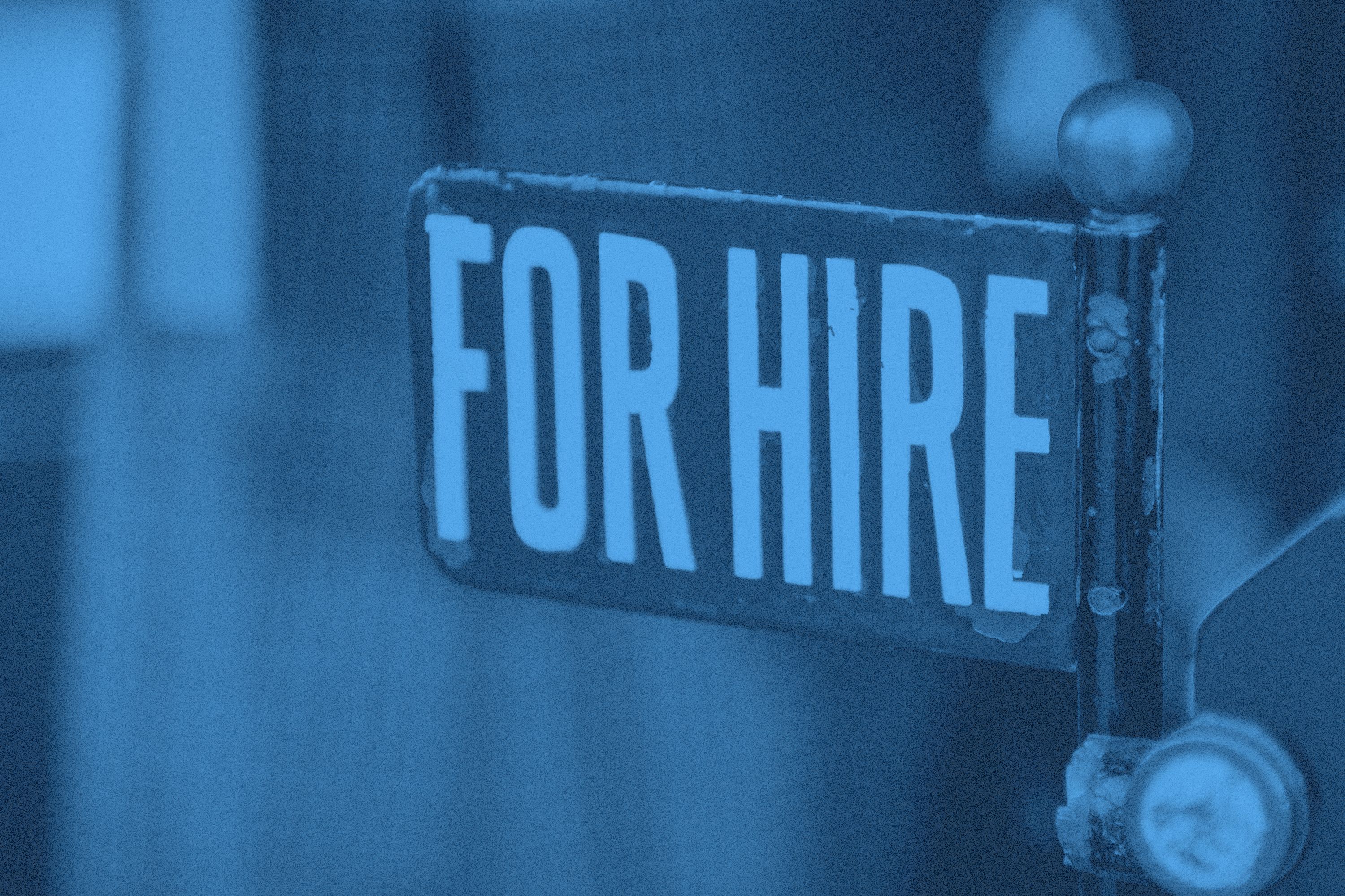 En skylt där det står For hire