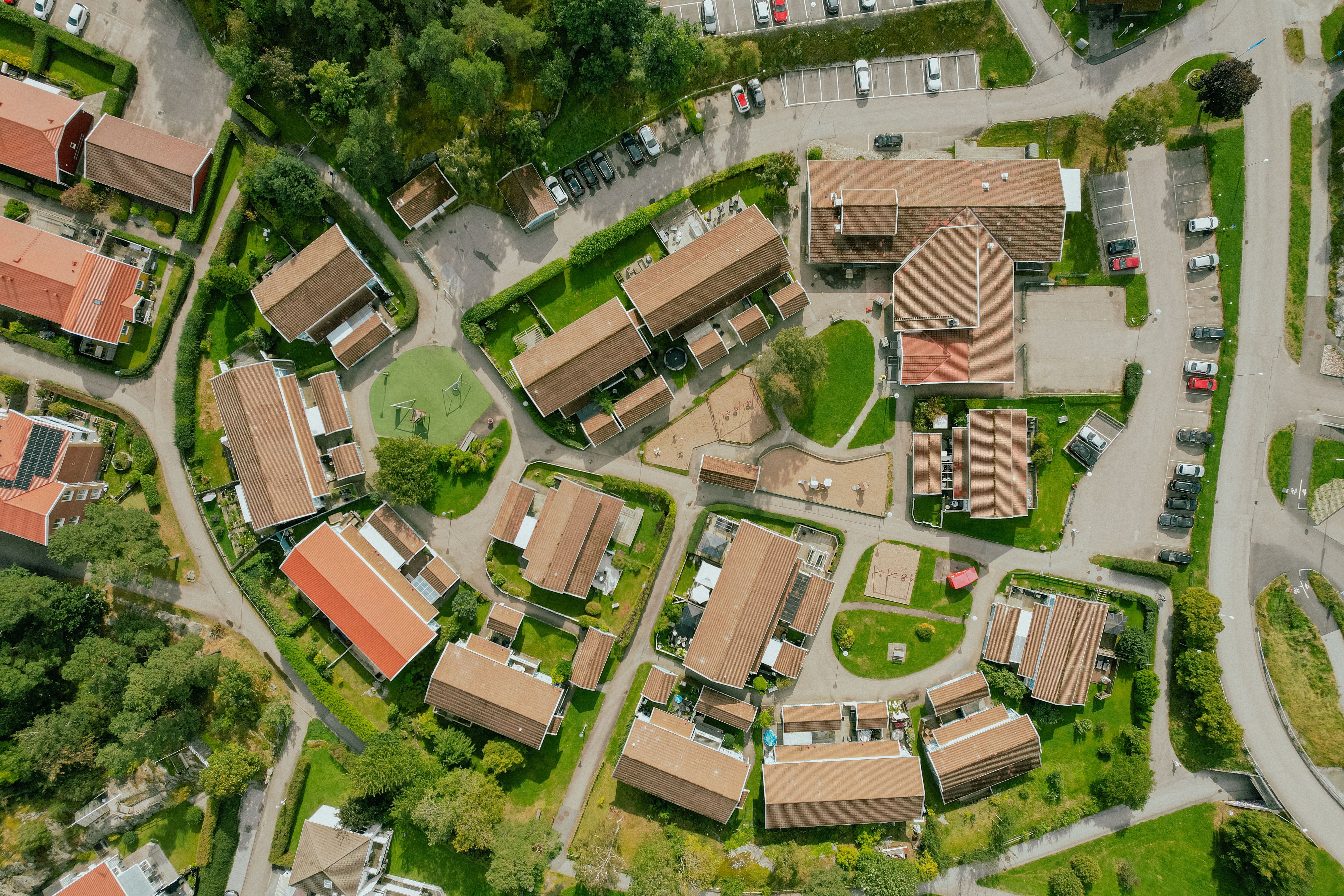 En flygbild över området Keplers Gård i Stenungsund