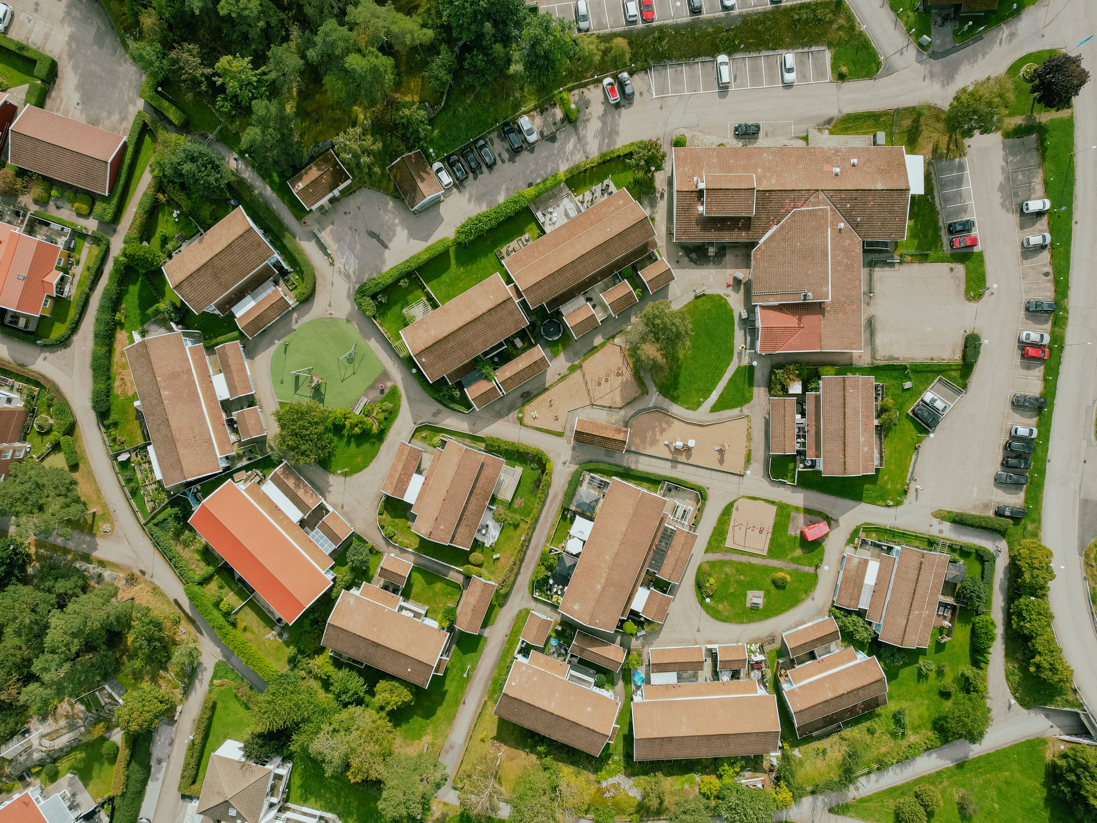 En flygbild över området Keplers Gård i Stenungsund