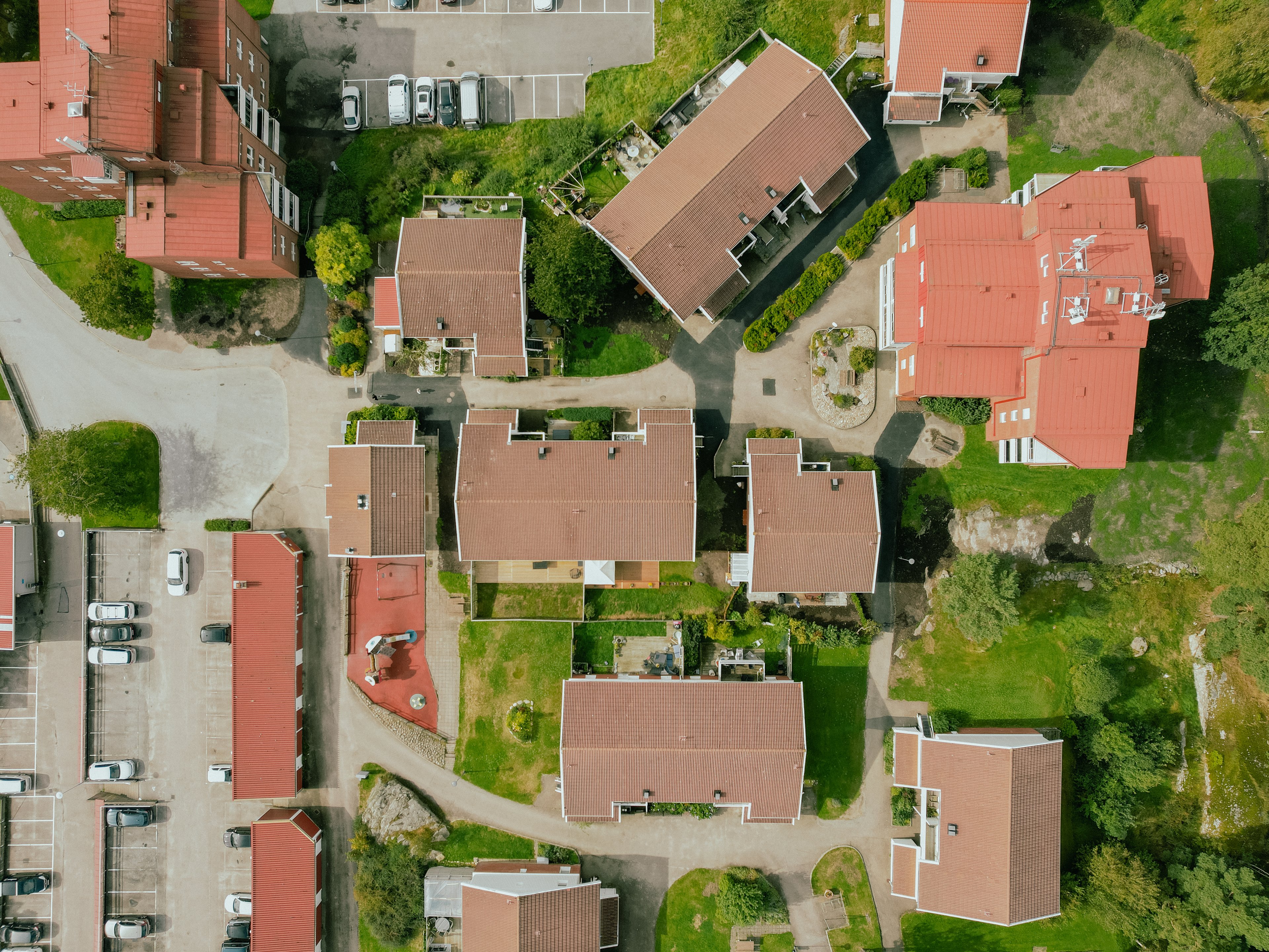 En flygbild över området Kolningsberget i Stenungsund