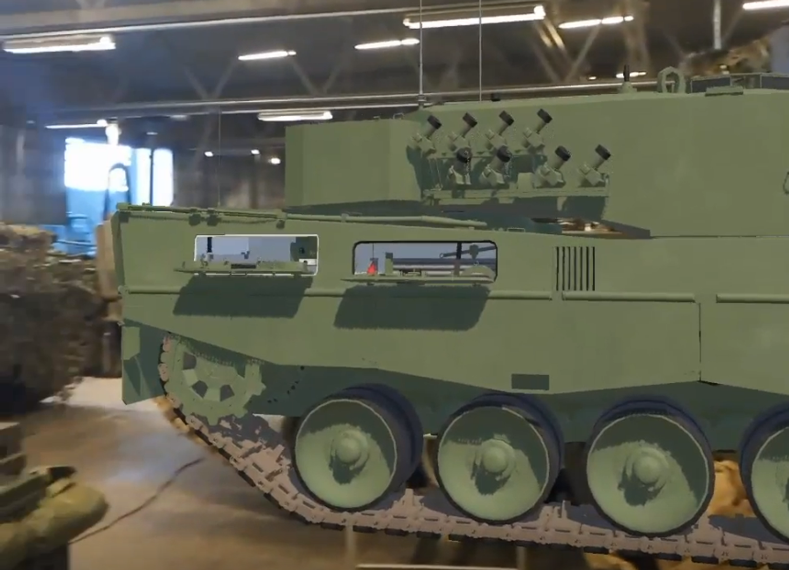 We used the AR-headset Magic Leap to align the digital twin to the real tank
