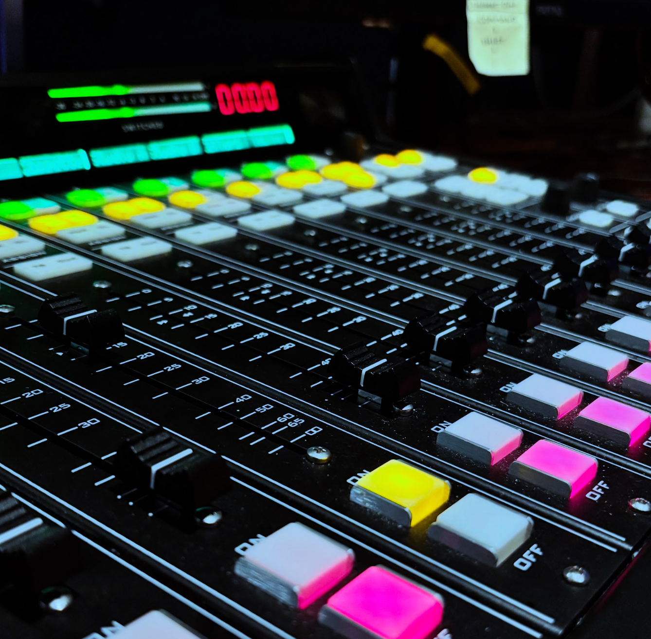 A mixing desk in the CJSR studio