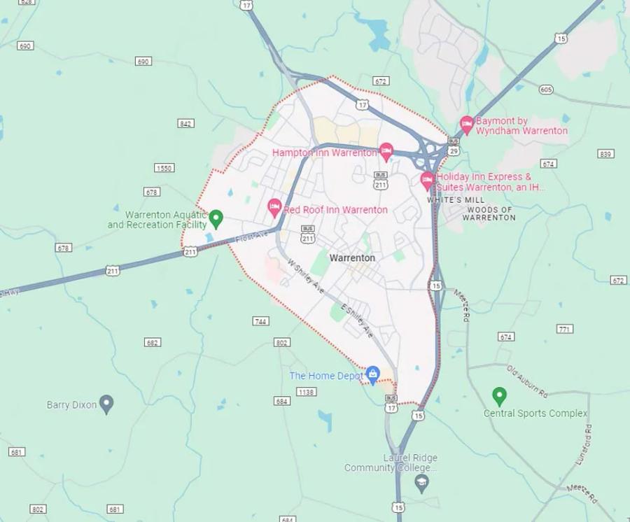 Map of Warrenton