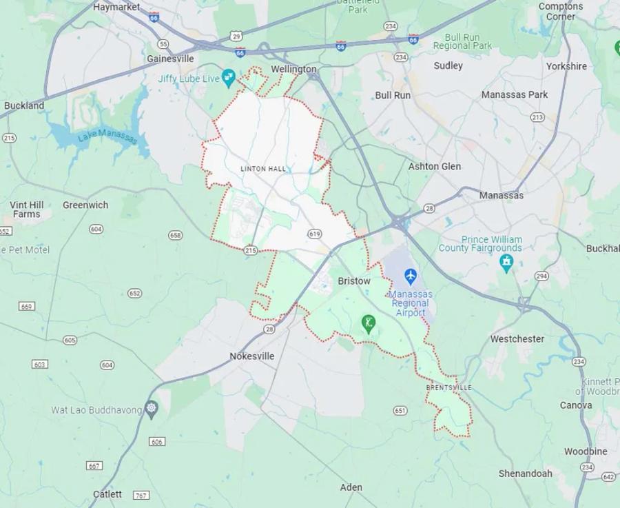 Map of Bristow
