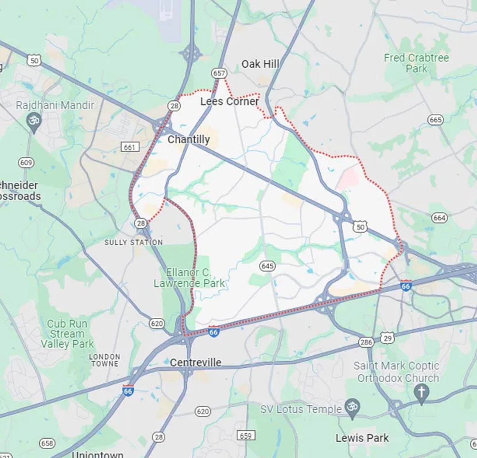 Map of Chantilly