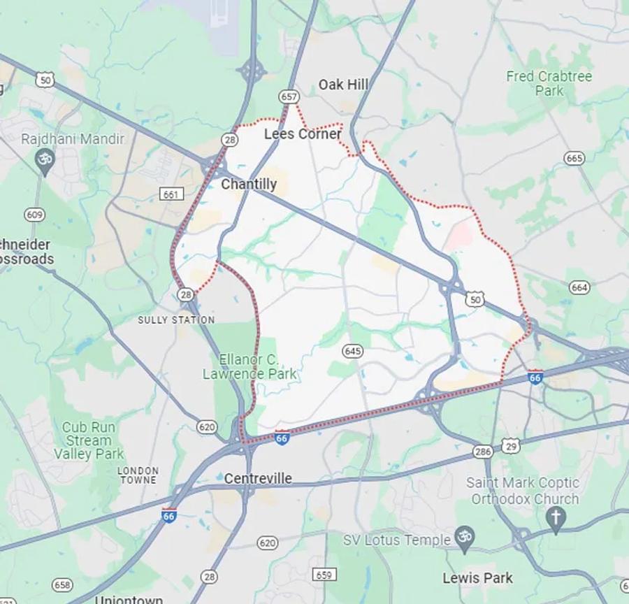Map of Chantilly