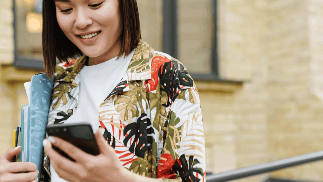 Woman looking at her phone