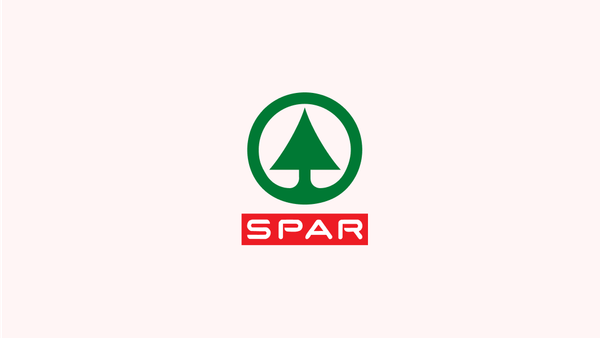 SPAR logo på lyserød bakgrunn